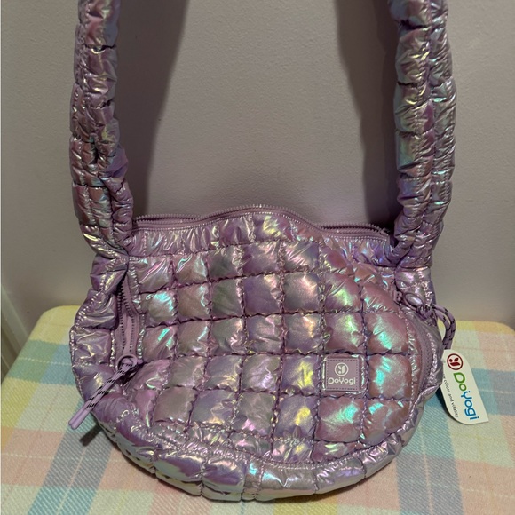 New DOYOGI Iridescent Lavender Shoulder Hobo Bag - Picture 3 of 4